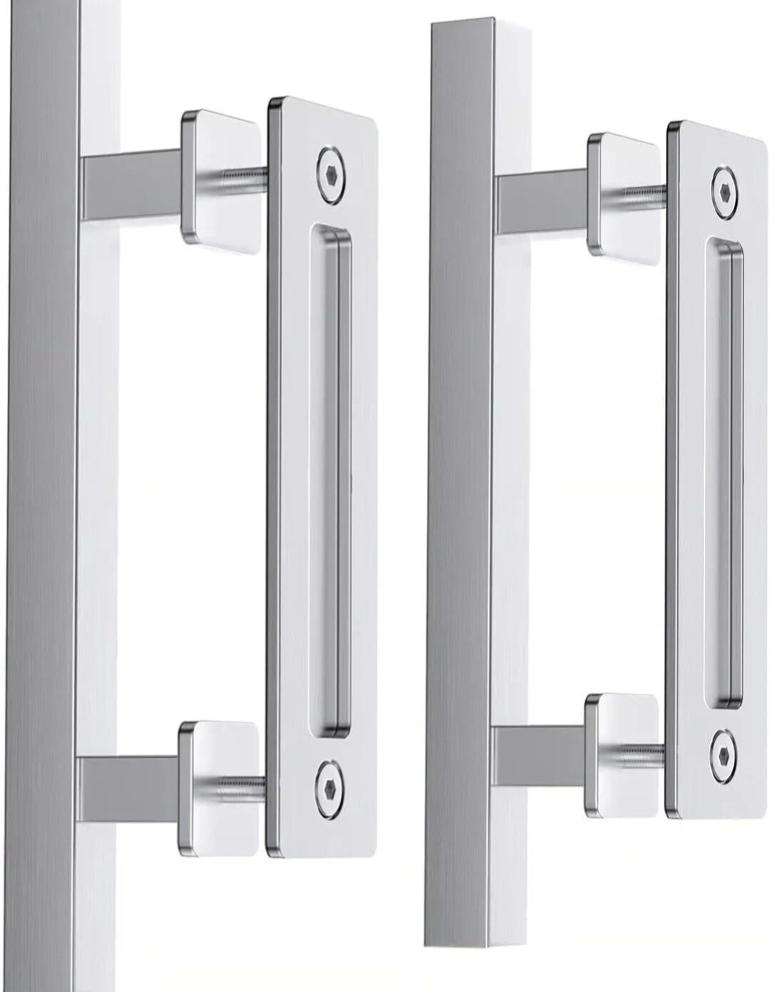 12" Stainless Steel Sliding Barn Door Pull Handle with Flush Hardware Set