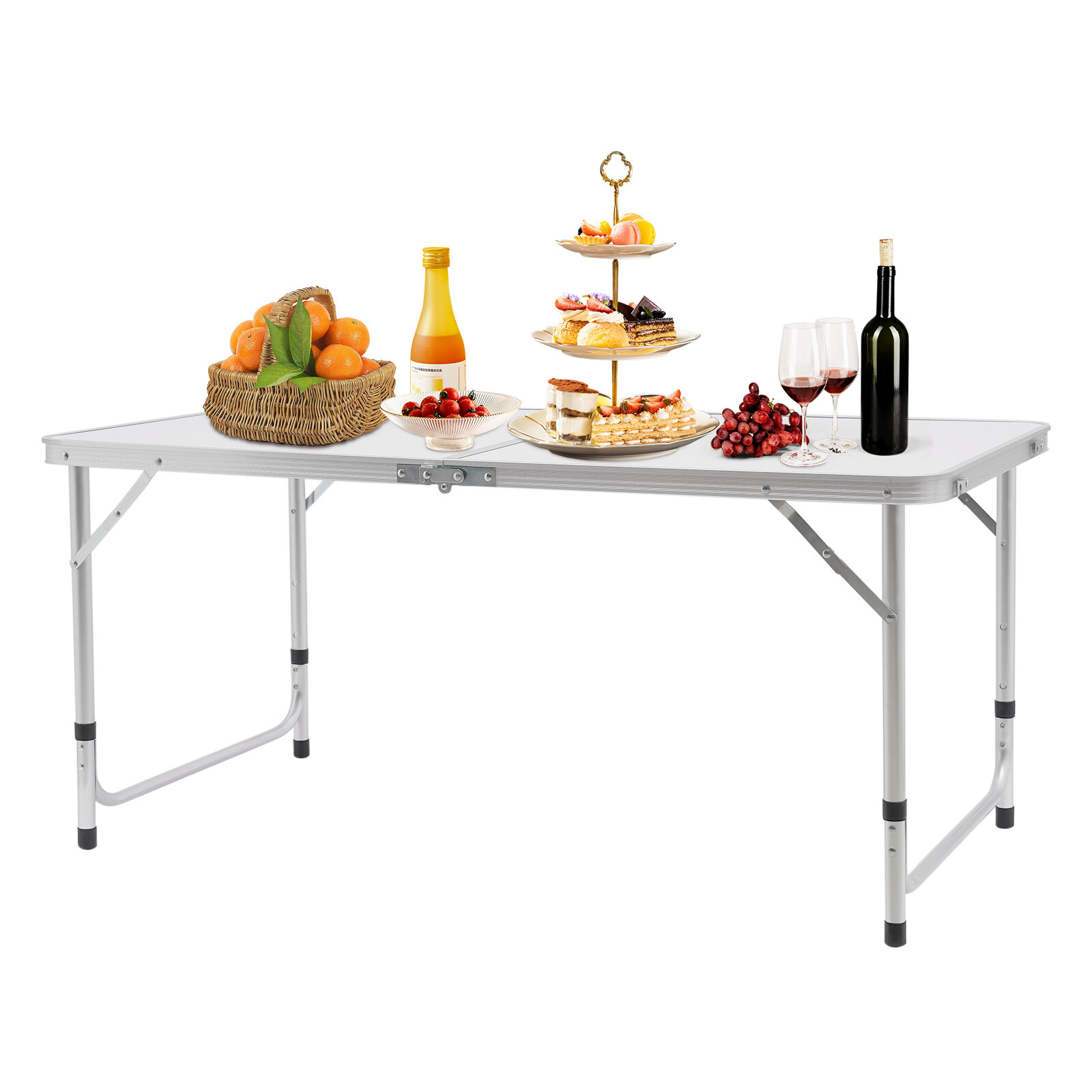 Portable Folding Table - Adjustable Height for Indoor & Outdoor Use