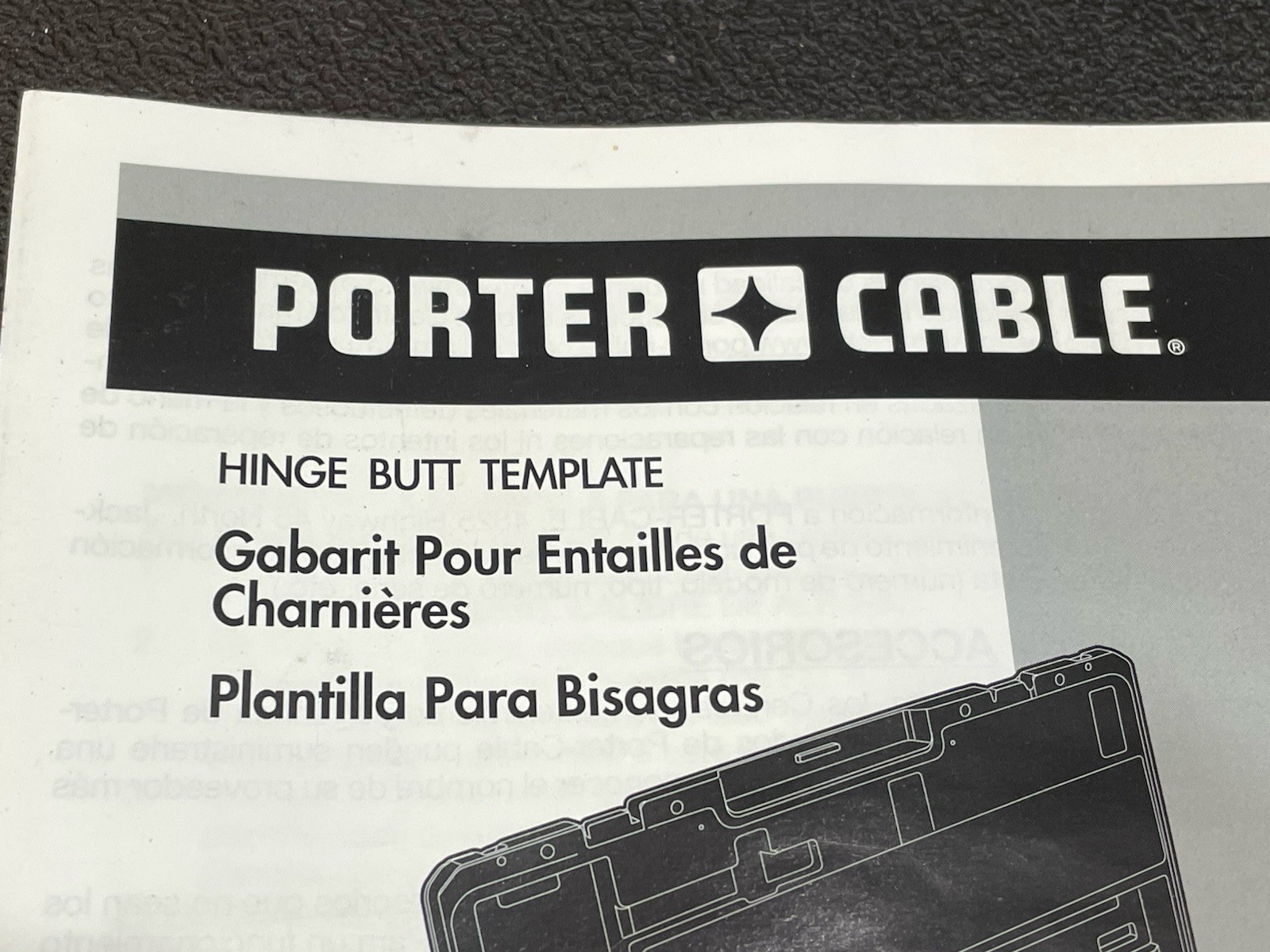 PORTER-CABLE #59381 Hinge Butt Router Template Kit - NEW