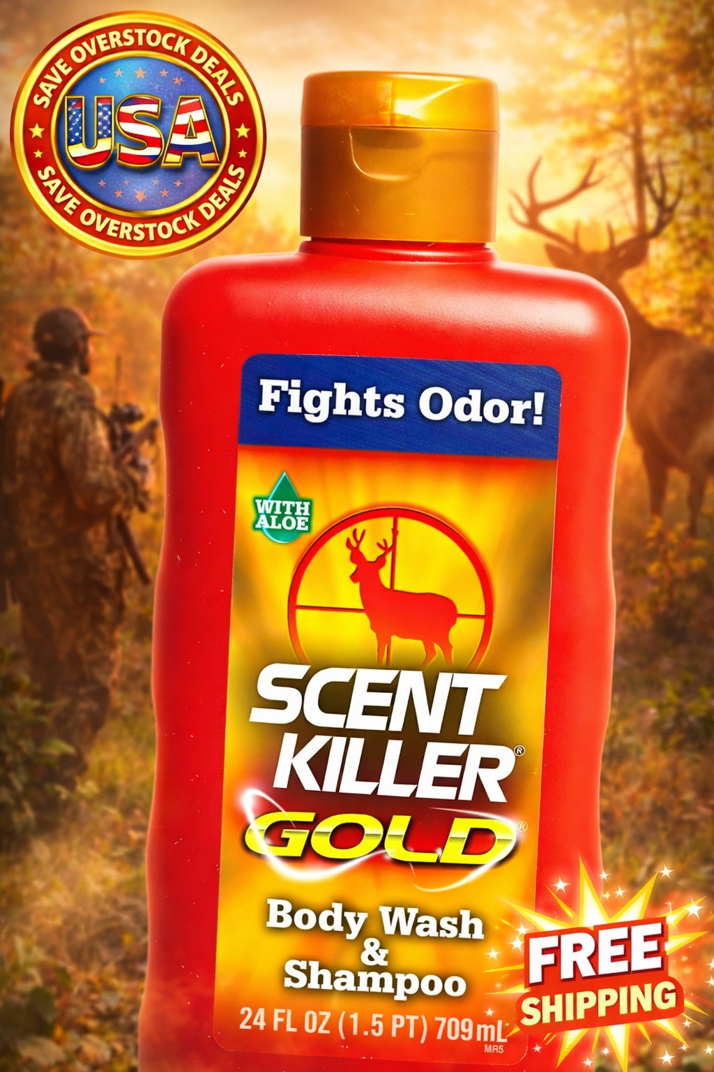 Wildlife Research Scent Killer Gold Body Wash Shampoo 24oz Hunting Odor