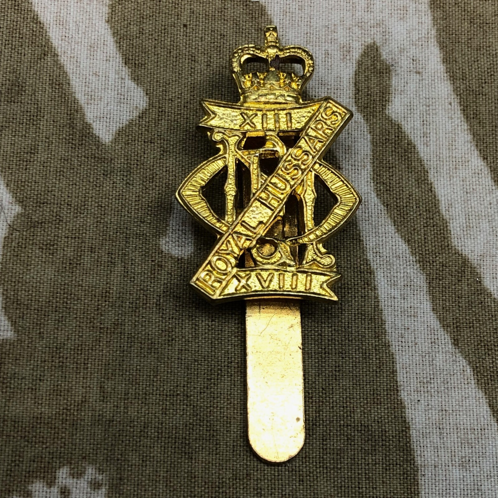 Genuine British Army Cap Badge - 13th/18th Hussars Regiment
