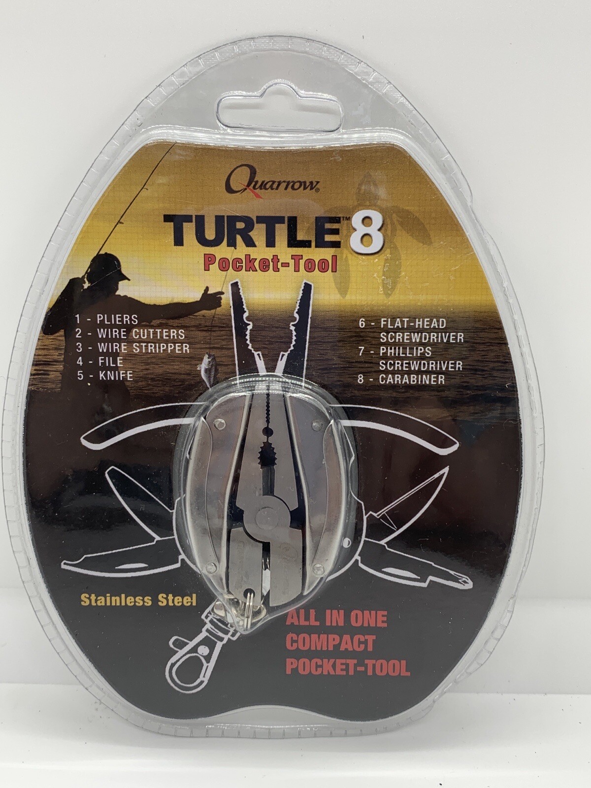 Quarrow Turtle 8 Pocket Tool Stainless Steel Folding Compact Design Fishing NEW