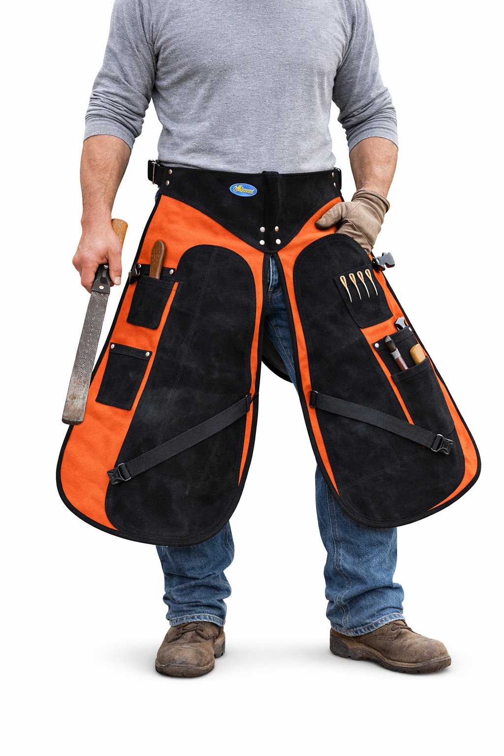 Pro Equine Western Leather Cordura Adjustable Equine Horse Farrier Apron 23115