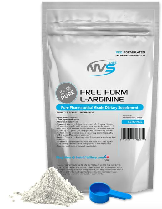 2X 250g (500g 1.1lb)  100% PURE NVS LABS L-ARGININE FREE FORM USP GRADE