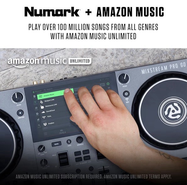 Numark Mixstream Pro Go Battery-Powered, Standalone Touchscreen DJ Controller
