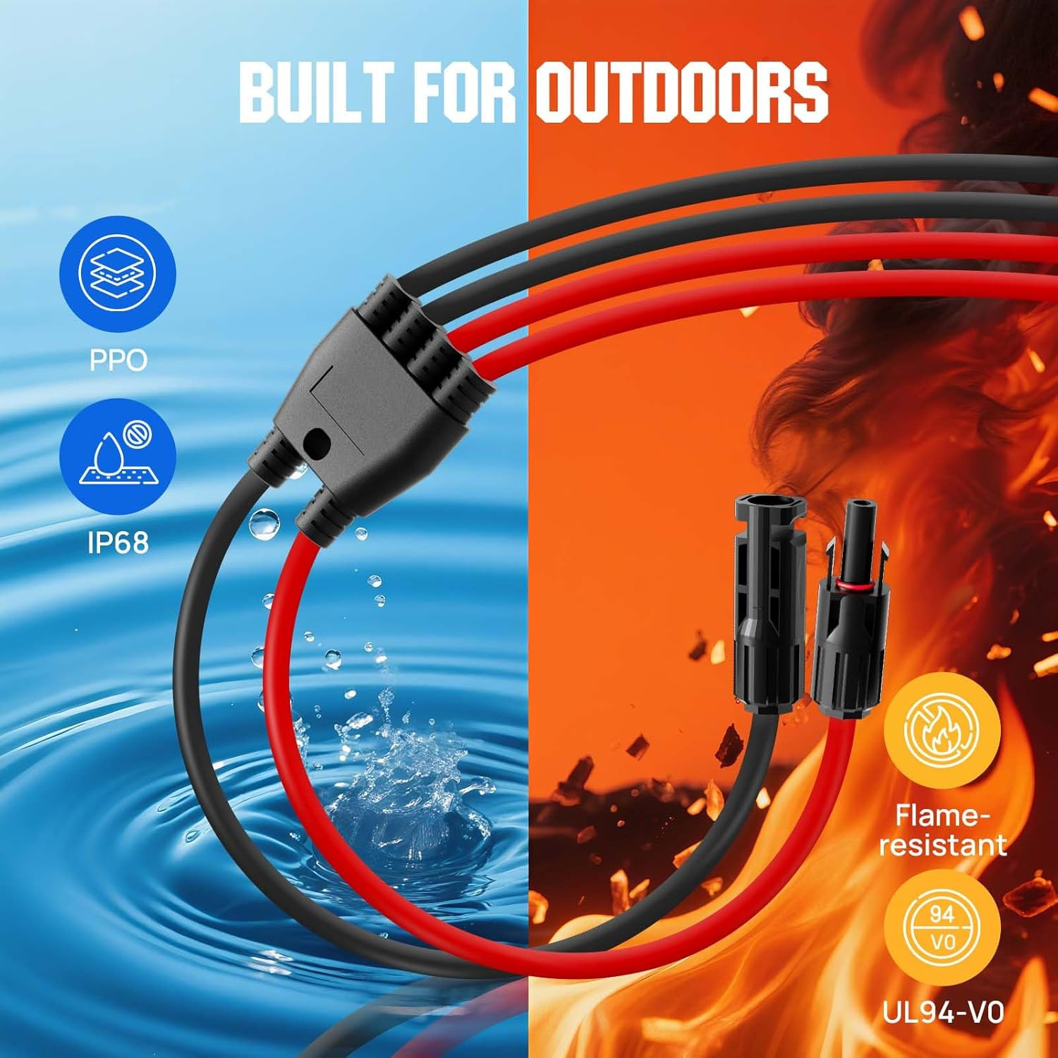 Integrated Solar Connector 2-6 Y Branch Parallel PV Adapter Cable Wire Plug Tool