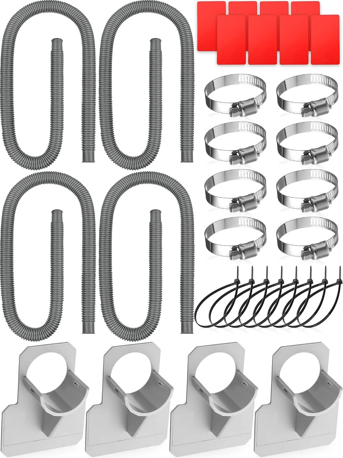 4 Sets Pool Pump Replacement Hose for Above Ground Pools 1.25" Diameter Replacem