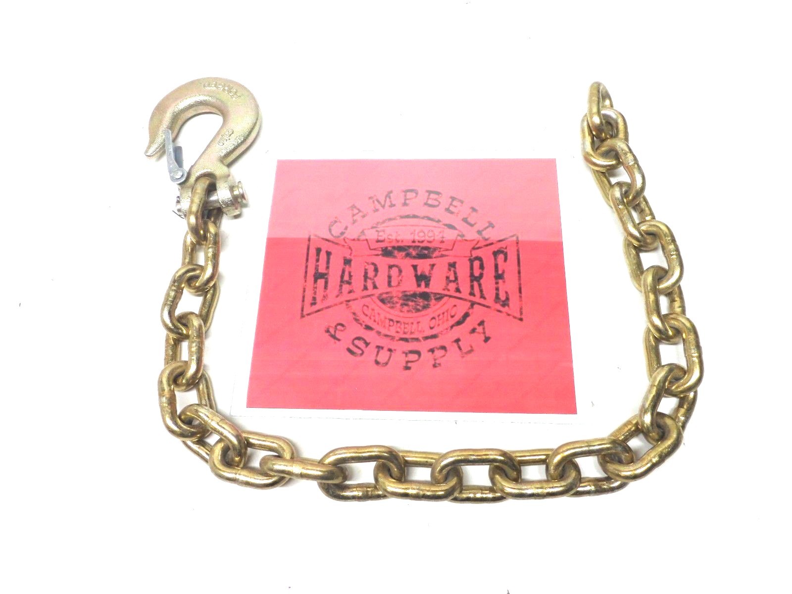 Auto Body Frame Machine Pull Chain 3/8" x 4' Grade 70 with 3/8" Clevis Slip Hook