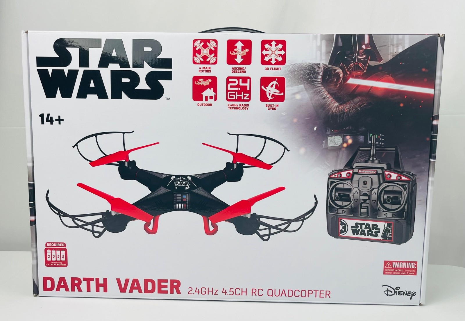 NEW Disney STAR WARS Darth Vader RC Quadcopter 2.4GHz 4.5CH 3D Flight Drone $100