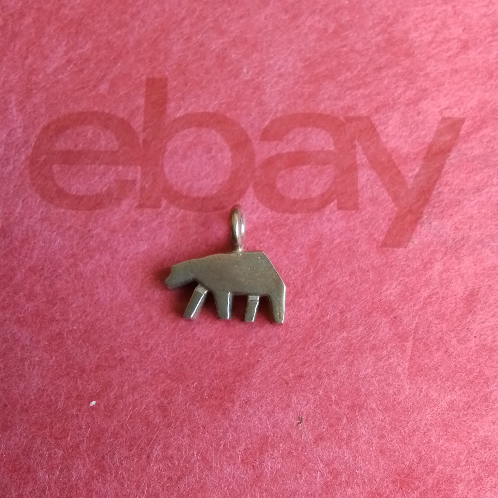 Handcrafted Zelma Rose Bronze Bear Charm, Signed, 15mm×14mm, Pre-owned