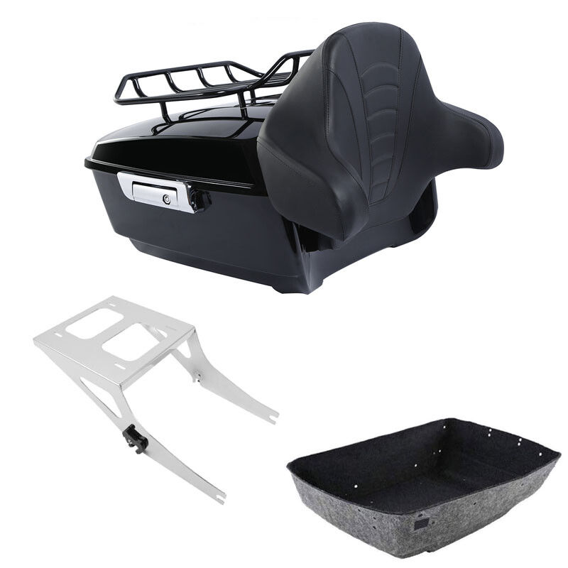 King Trunk Backrest Rack Mount Fit For Harley Softail Fatboy 08-17