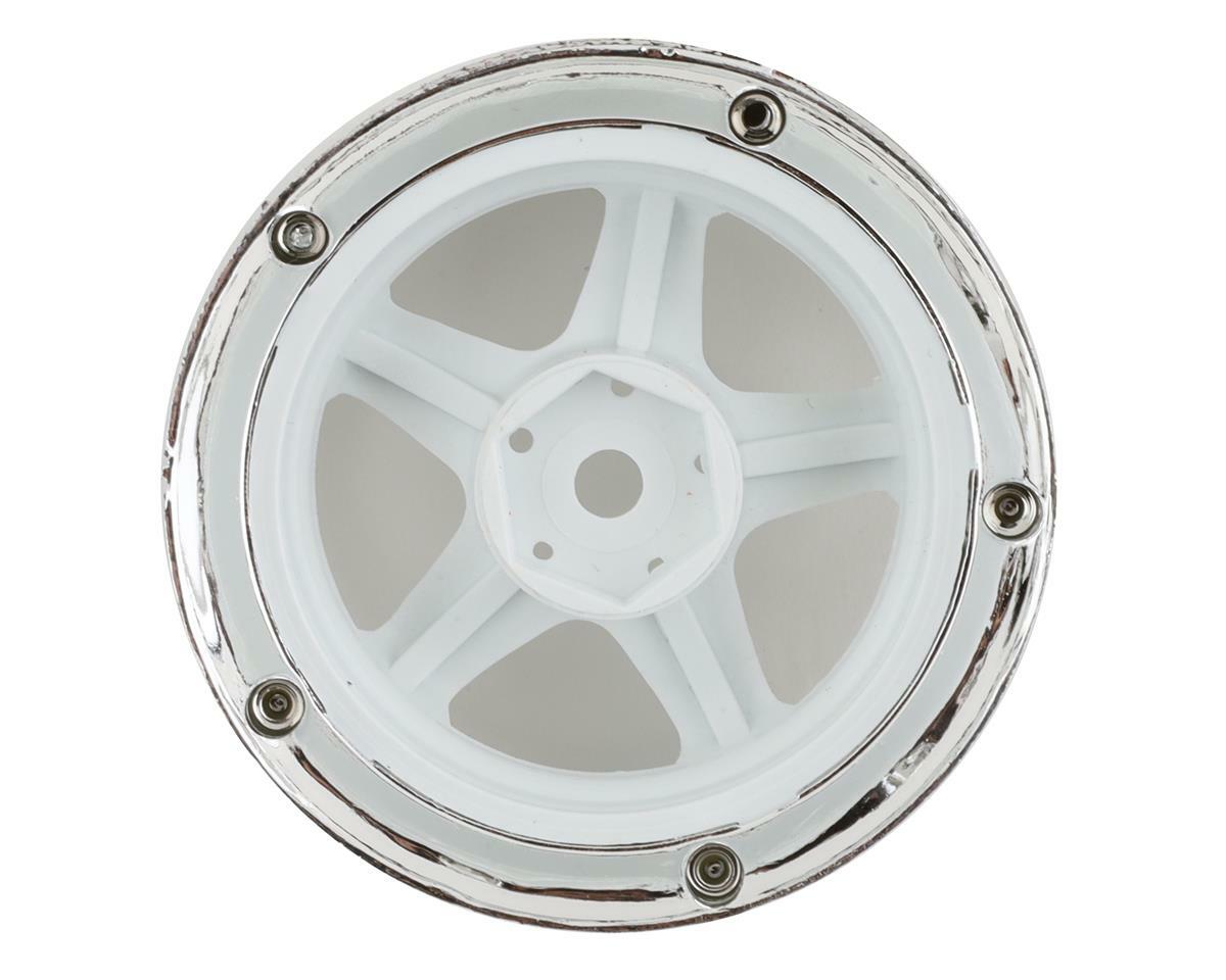 DS Racing Drift Element 5 Spoke Drift Wheels (White & Chrome) (2) [DSC-DE-010]