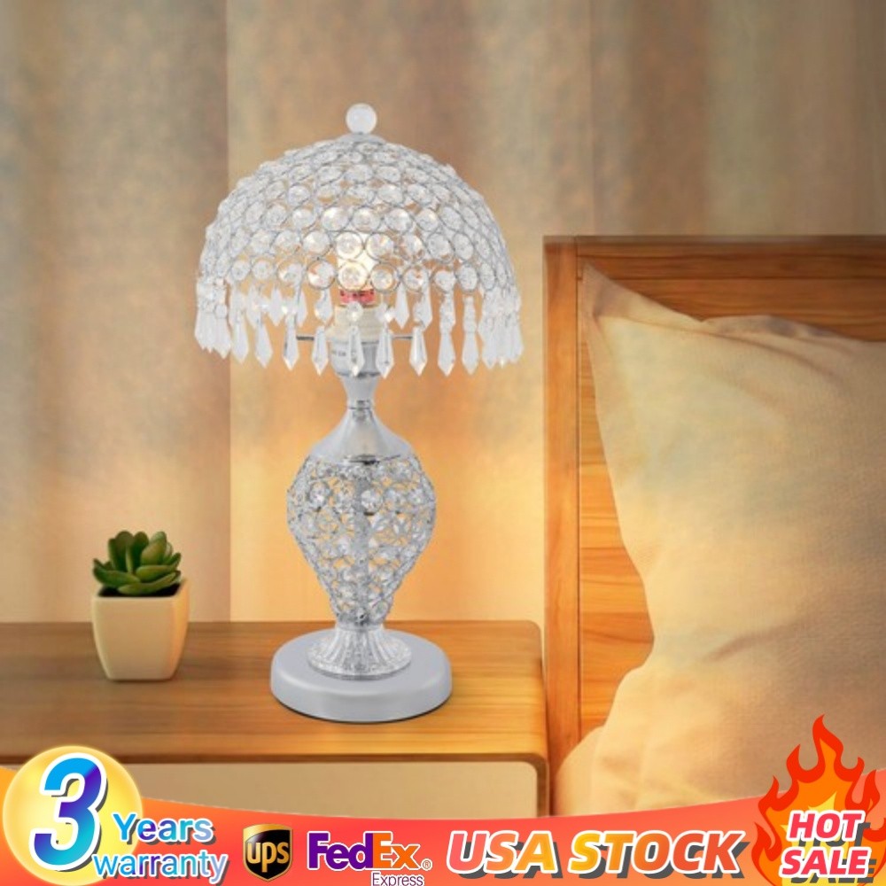 Crystal Table Lamp Bedside Nightstand Desk Reading Lamp Bedroom Living Room Lamp