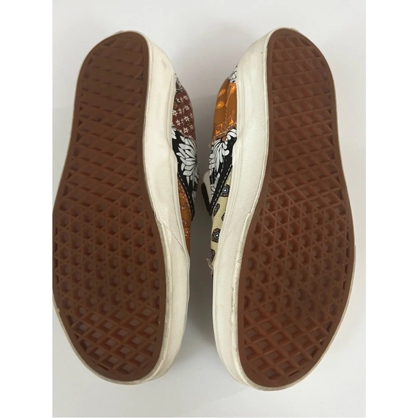 Vans Patchwork Slip On Sneakers Multi Print Womens Size 7