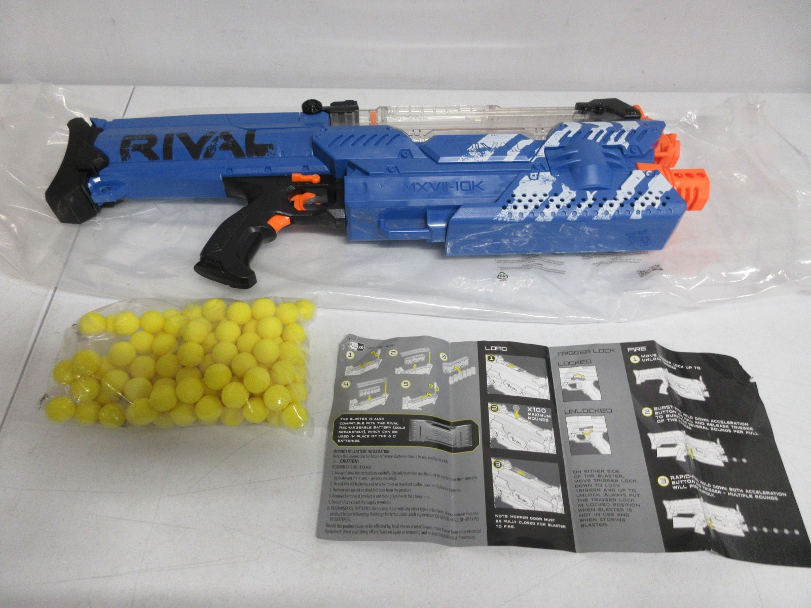 Nerf Rival Nemesis Mxvii-10k Blue OPEN BOX
