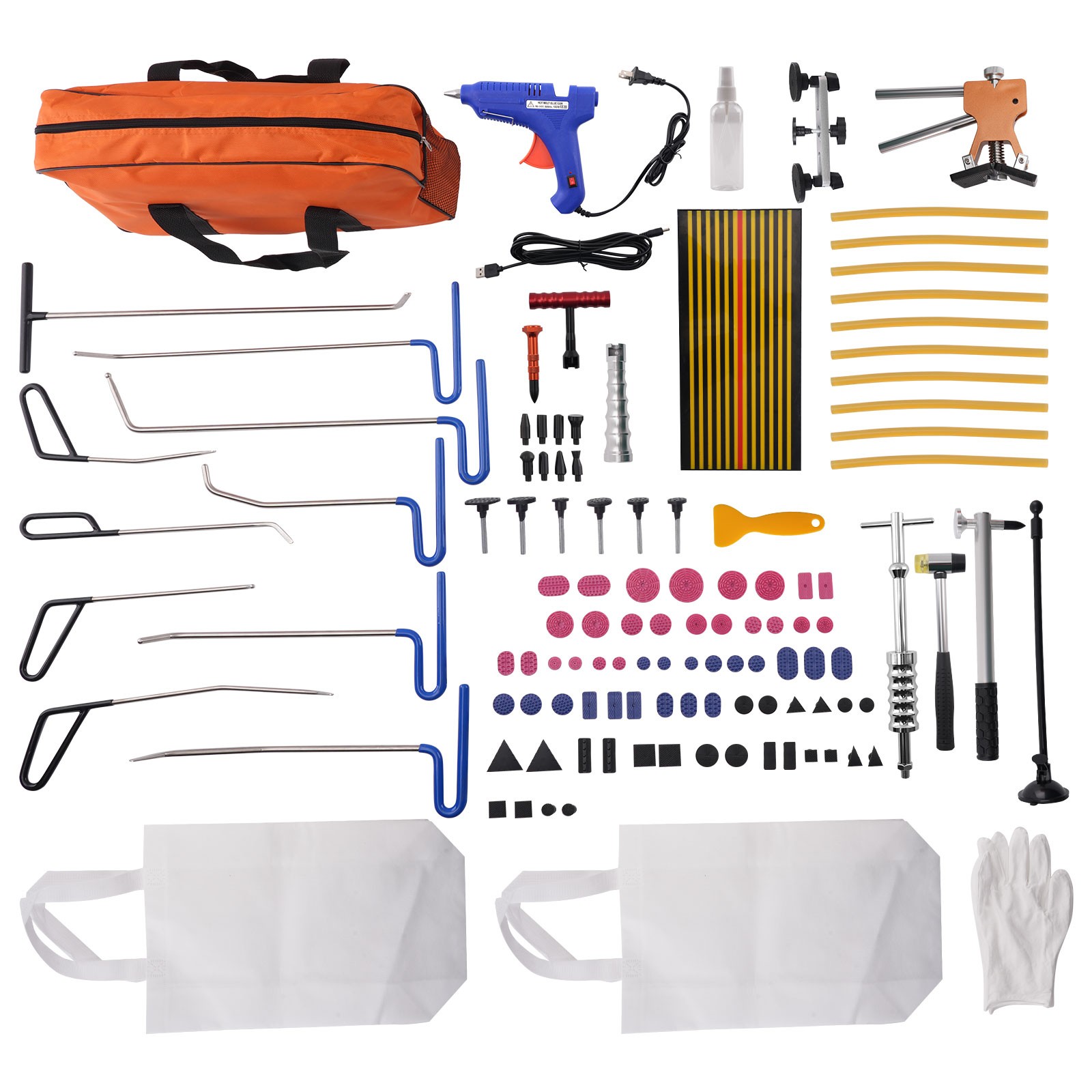 89pcs Dent Repair Set Paintless Removal Bridge Puller Rods LED Board