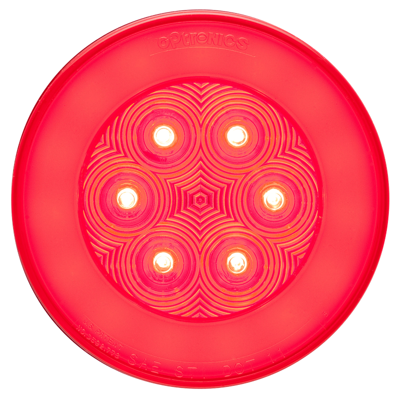 Optronics STL101RB 4" Round LED GloLight Red Lens Sealed Submersible light only