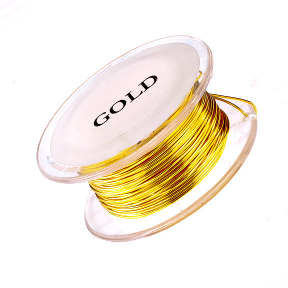 18 Gauge Permanently Colored Wire. Gold Colored. SQUARE. 4 Yards.