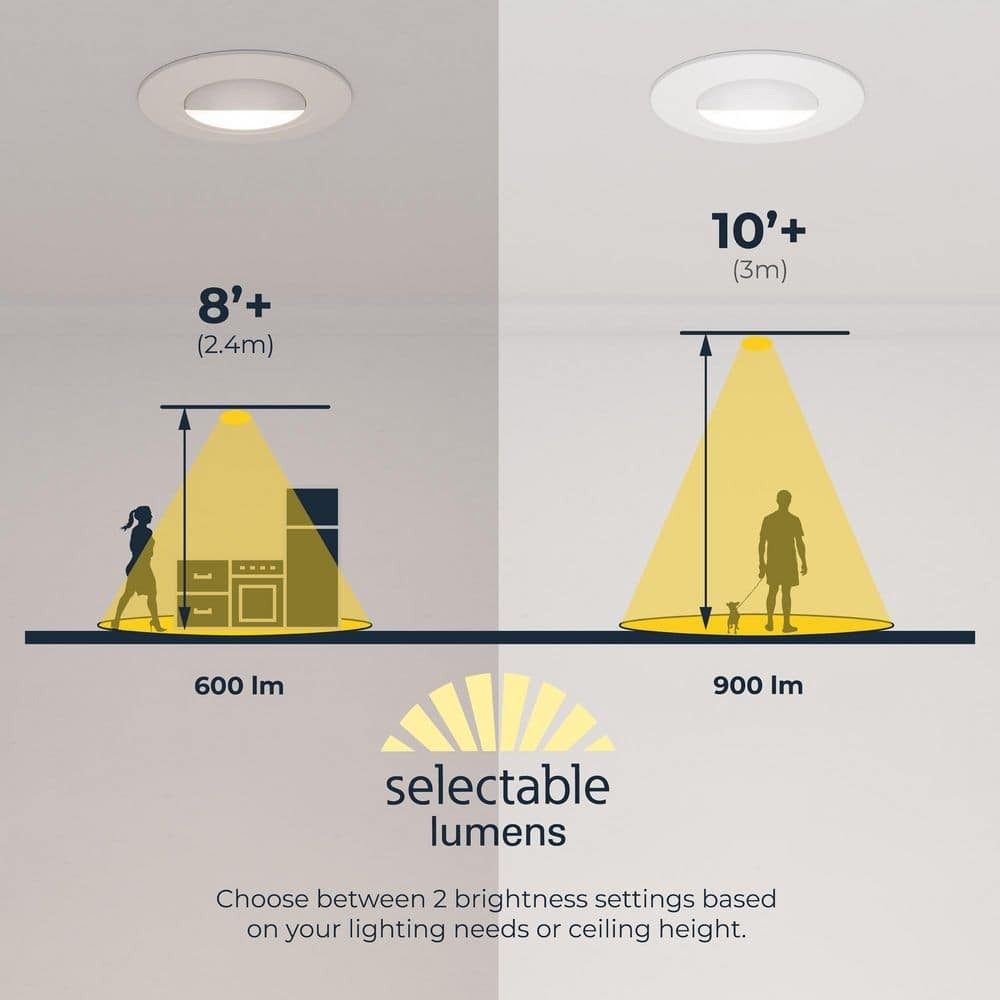 HALO RA 5/6 in. LED Recessed Light Trim, 600/900 Lumens, 5 CCT, 120V