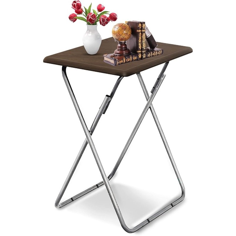 Folding TV Tray Table Multifunctional Snack Table Portable Easy Clean X-Shaped