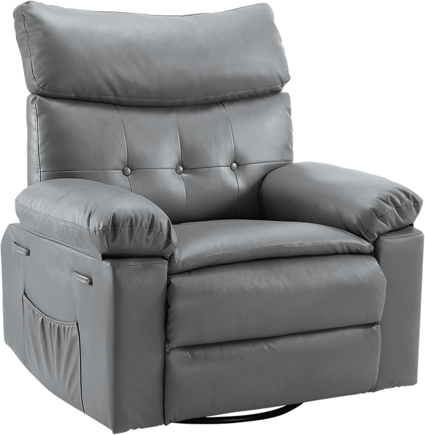 Oversized Recliner Chair, PU Leather Manual Recliner, Reclining Chair for Adults