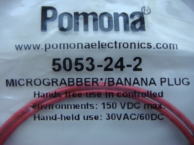 LOT of (2) 24" POMONA MICROGRABBER-to-BANANA Cables 5053-24-2 --  New & Unused