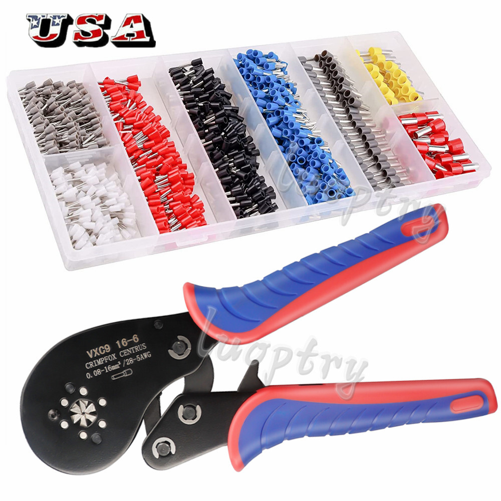 1200PCS Connectors Cord Wire Crimp Cable Pin End Bootlace Ferrule Terminals Kit