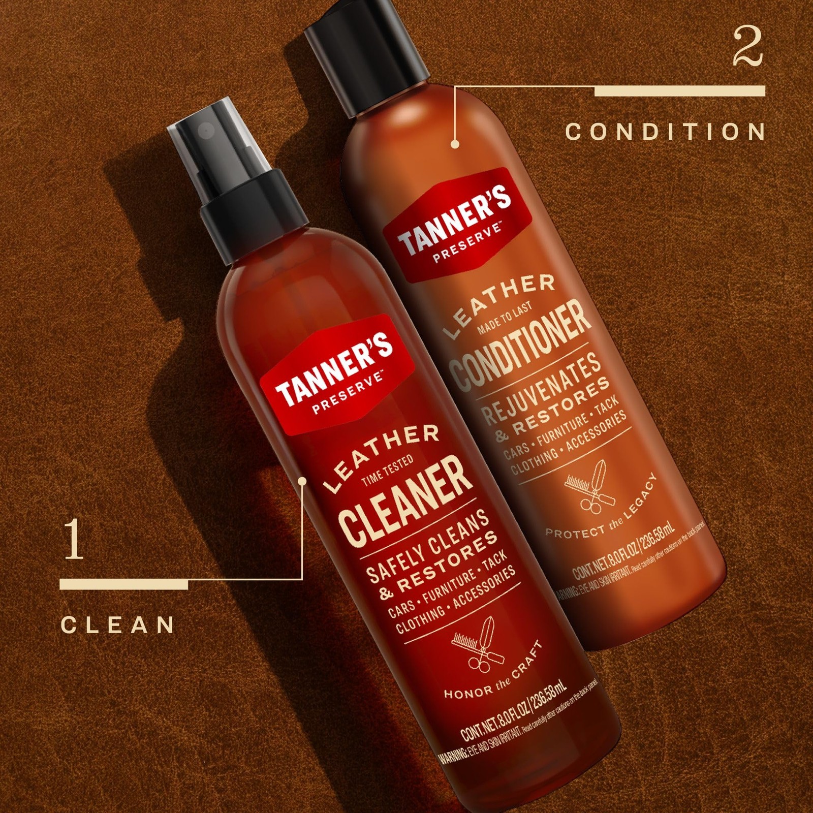 Leather Conditioner for Finished Leather, Restores & Protects Auto Seats, Fur...