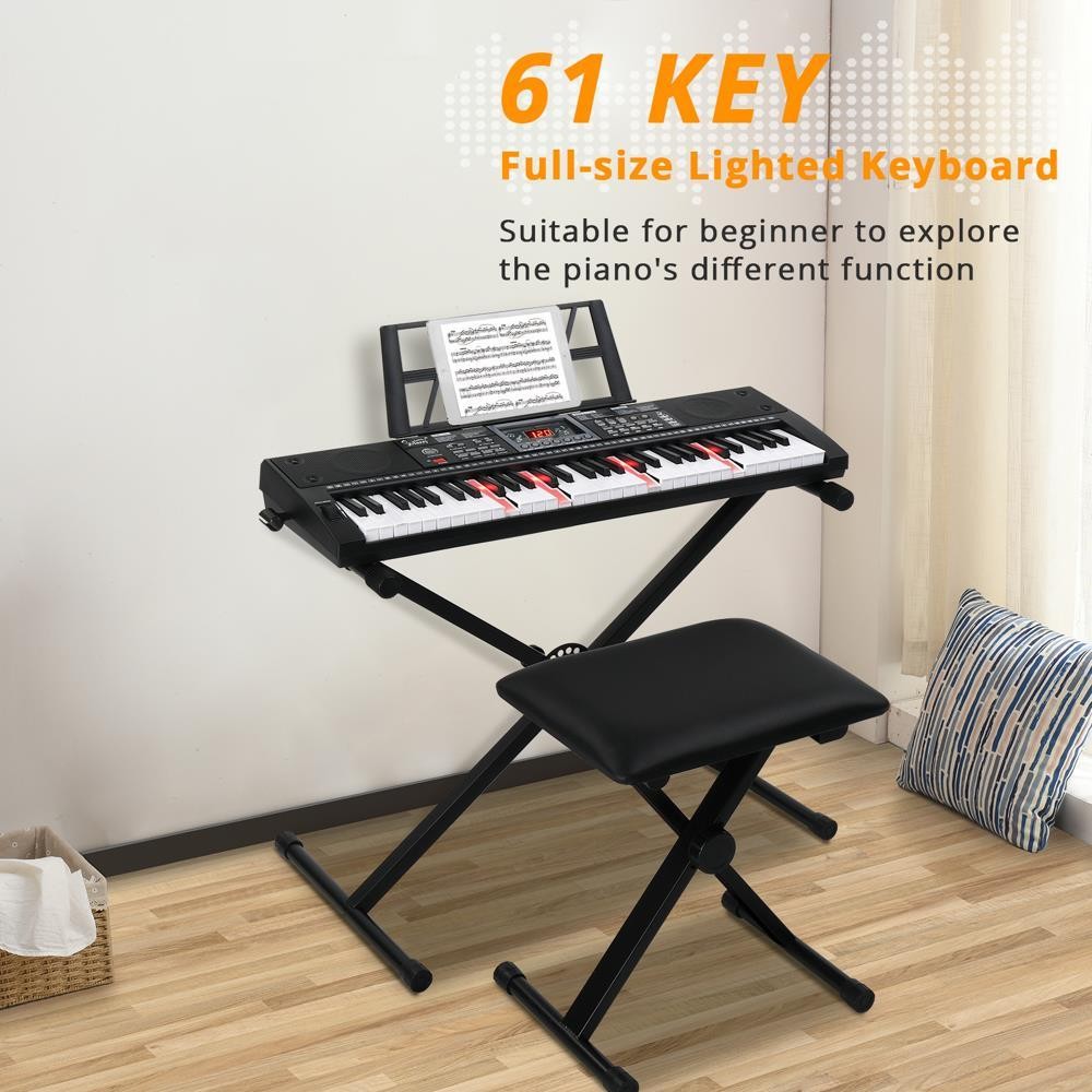 GLARRY 61 Key Music Electronic Keyboard Electric Digital Piano Organ with Stand
