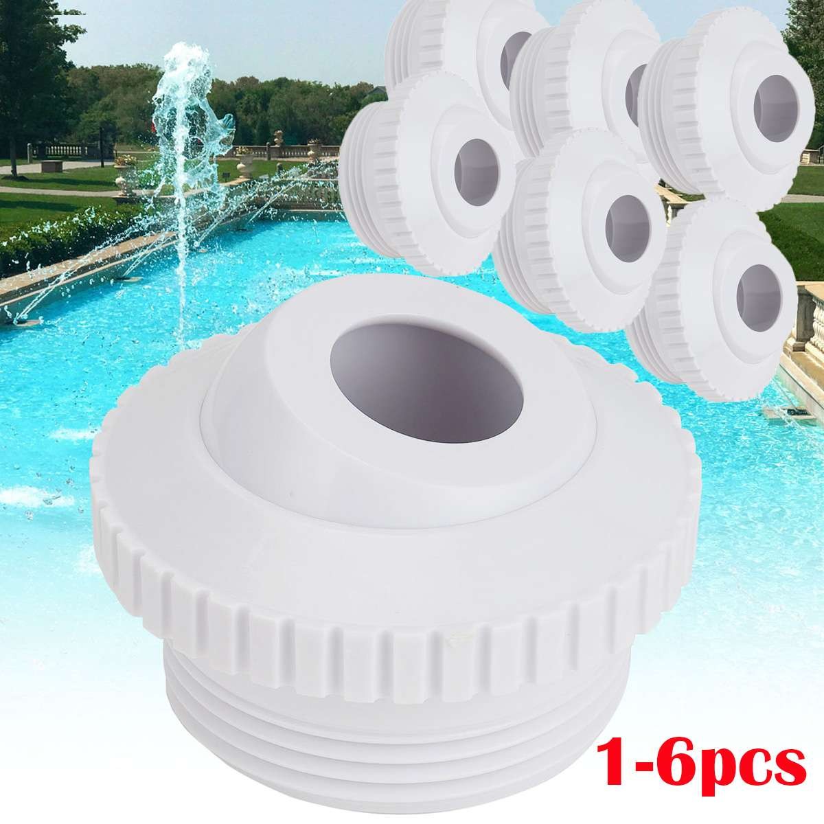 1-6Pcs Universal Swimming Pool Jet Nozzle Pool Spout Fitting Spa 180° Return US