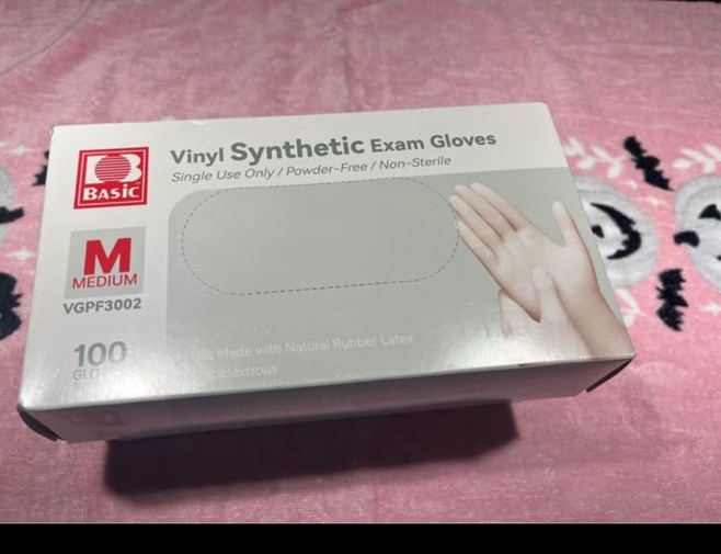 Vinylsynthetic vinyl gloves medium size
