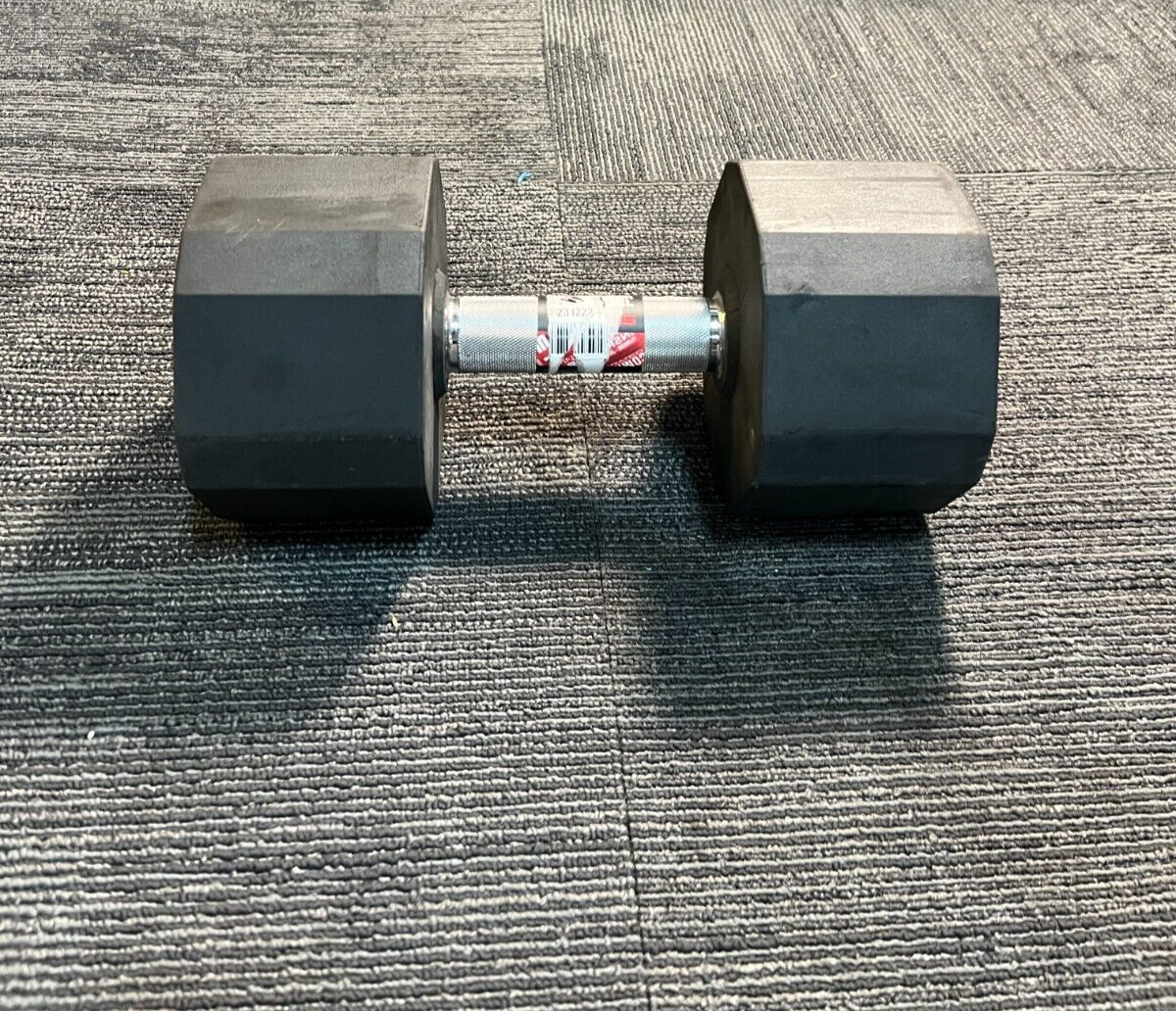 ETHOS Rubber Hex Dumbbell, Single 60LB Black Exercise Strength Training