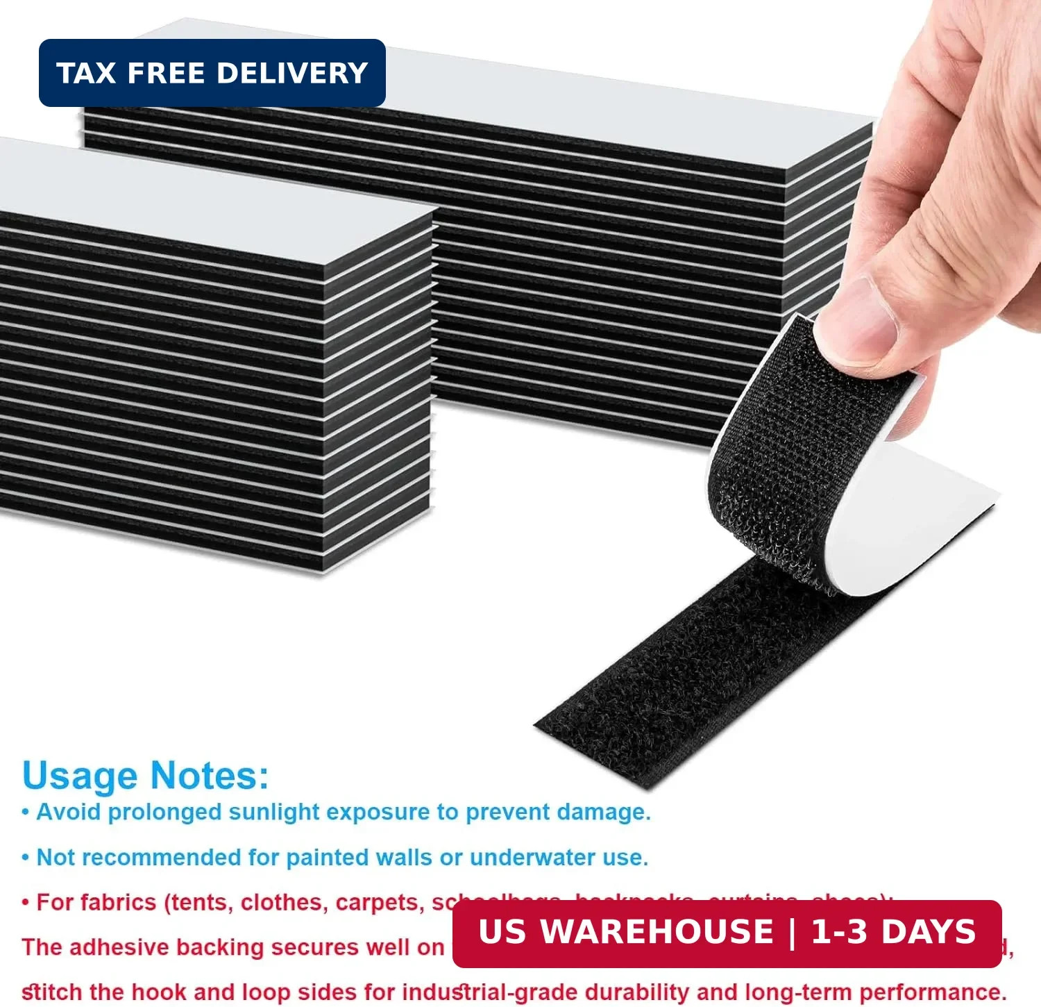32 Sets 1x4 Inch Hook and Loop Strips with Adhesive, Strong Sticky Back, Heavy D