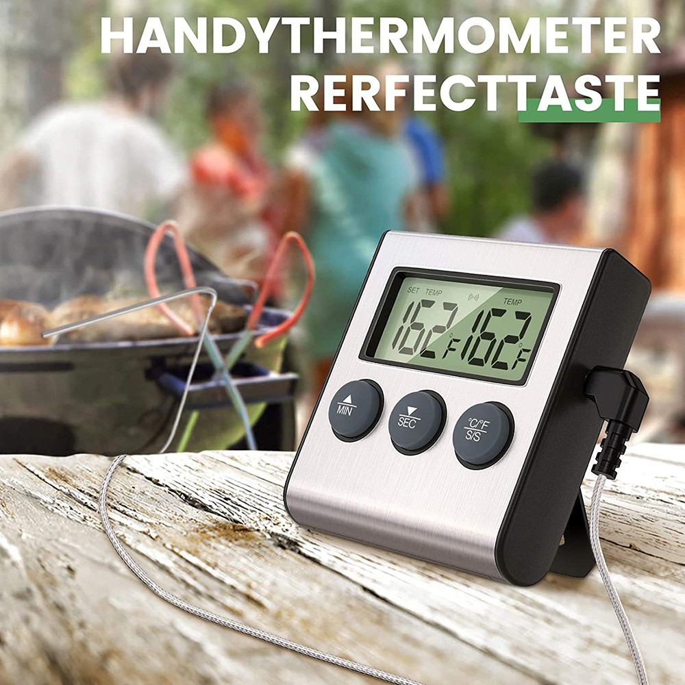 Remote Kitchen Cooking Digital Thermometer Probe Meat Food Temperature w/Timer