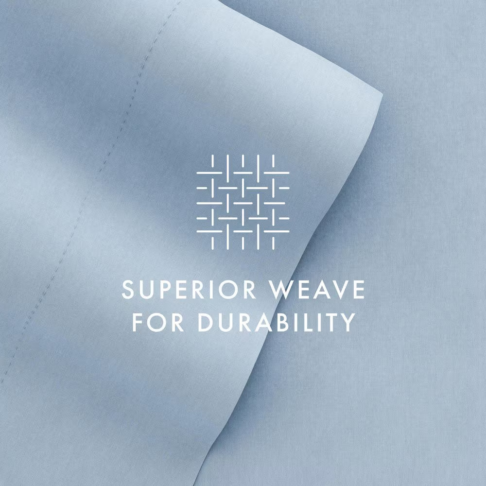 Luxury Ultra Soft 6 Piece Solid Light Blue Microfiber King Sheet Set Free Shippi