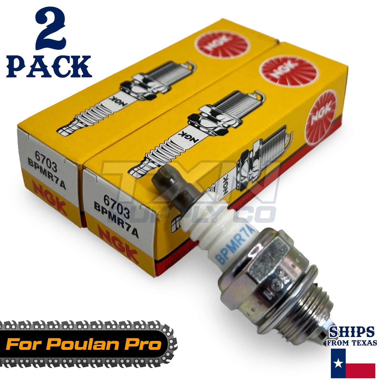 2 Pack NGK Spark Plug - For Poulan Pro Micro 25 Chainsaw