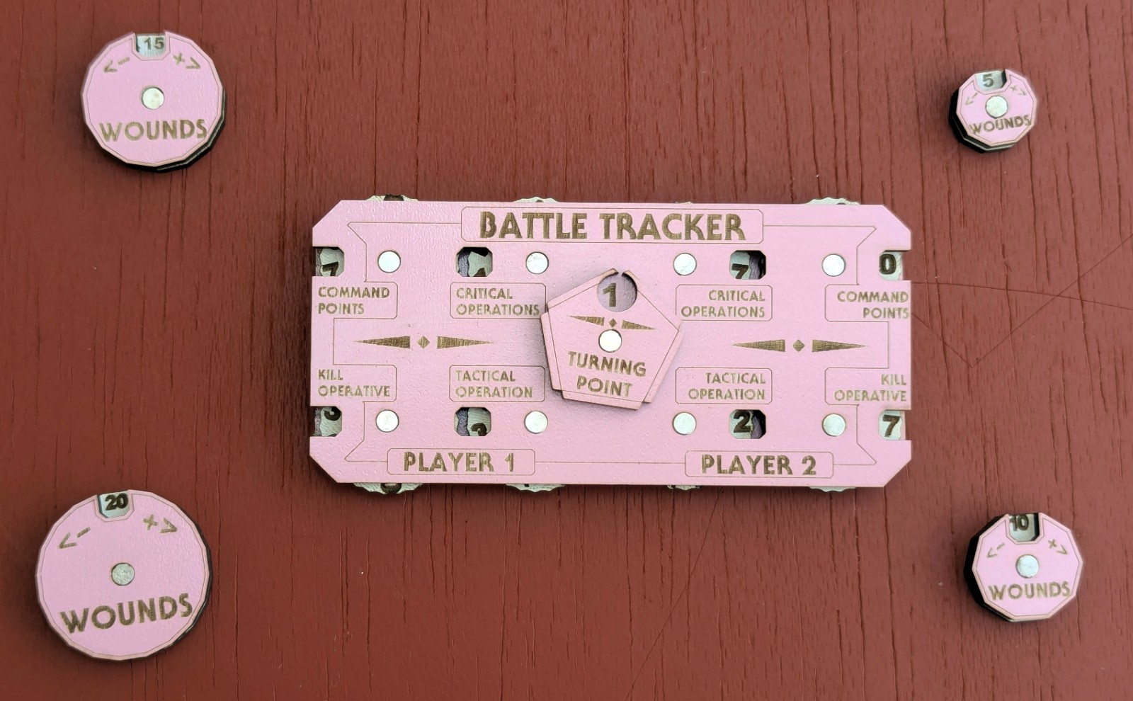 Kill Team Battle Tracker & Wound Counters Warhammer 40k Tabletop Set Colours