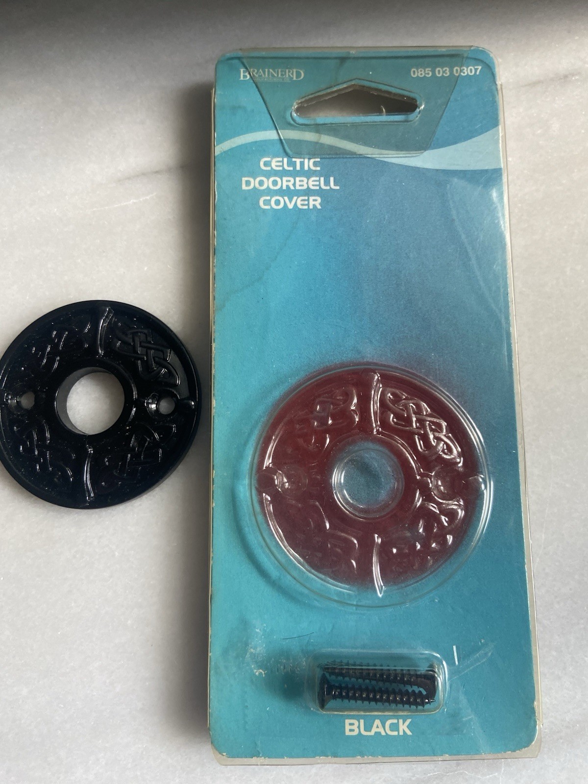 Celtic Doorbell Cover New Old Stock Black Metal