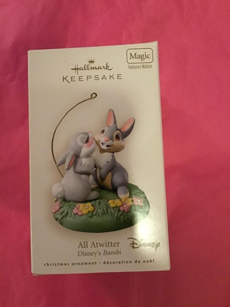 Hallmark Keepsake Ornament 2007 Disney’s Bambi All Atwitter Thumper Magic EUC