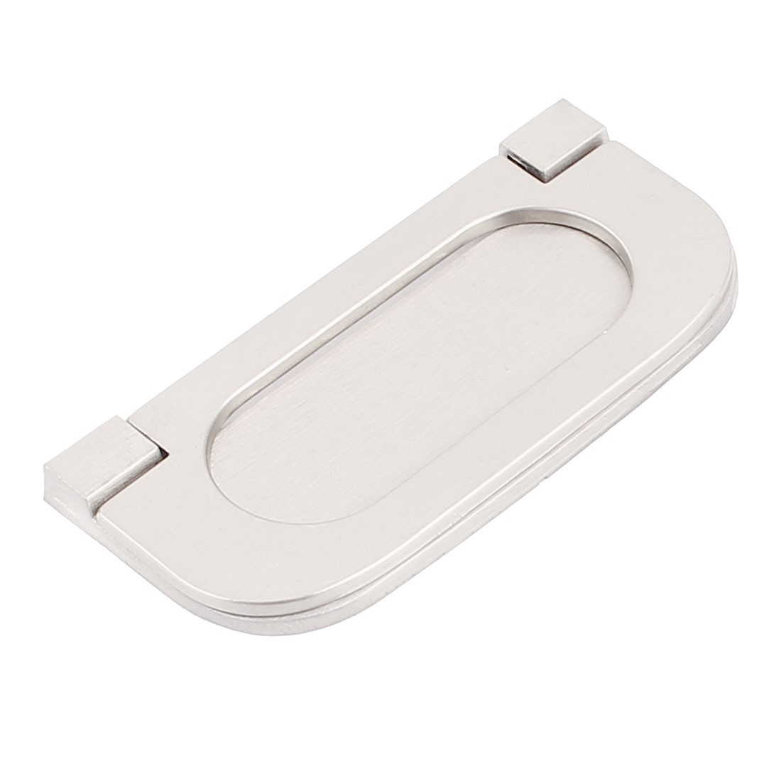 Cupboard Drawer Metal Flush Mount Door Pull Handle Silver 2pcs