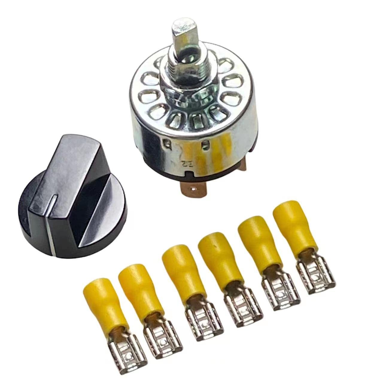 Rotary Switch 4-Position 3-Speed 16A-125V 12A-250V Fan Heater ‎Black Blue