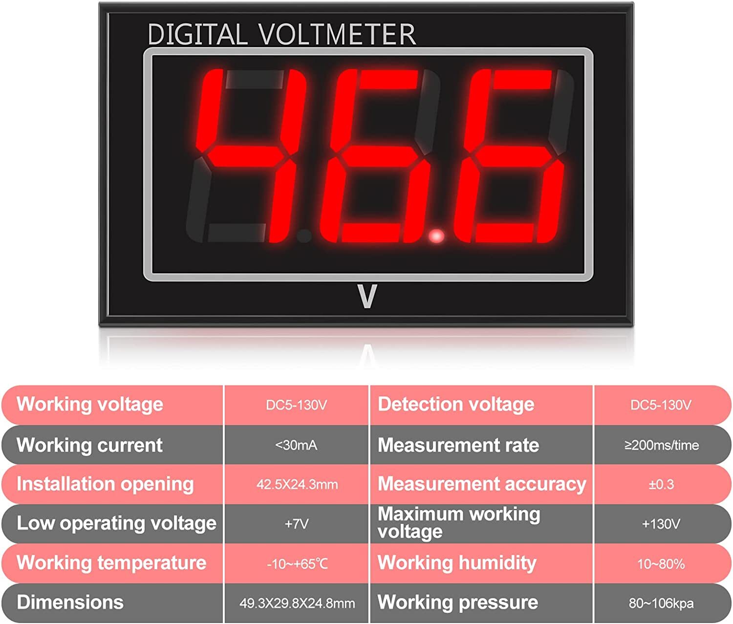2x 12V Digital LED Display Voltmeter Voltage Gauge Panel Meter Car Motorcycle