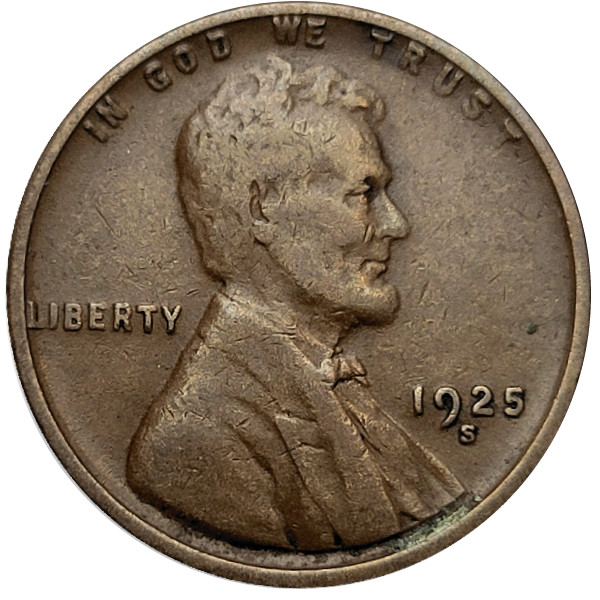 1925-S VF Lincoln Wheat Penny Cent - Very Fine San Francisco Low Mintage Nice