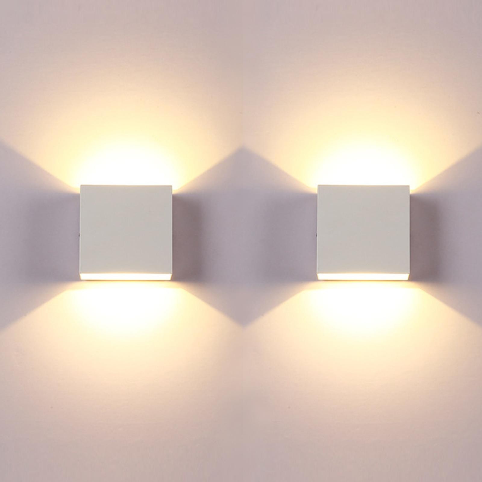 LED Wall Sconces 2pack 6w Modern Up Down Wall Lights Indoor Lamp White