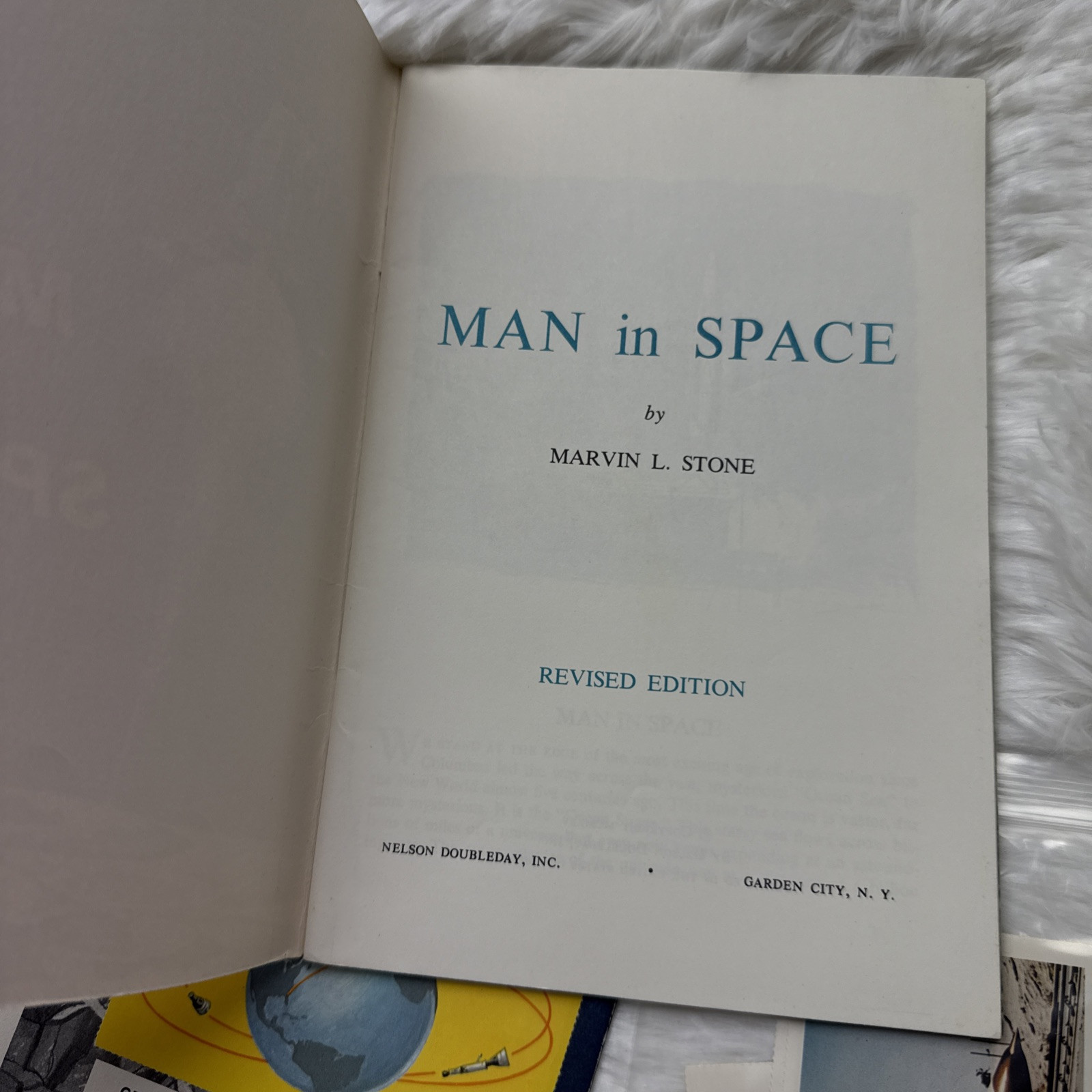 MAN IN SPACE By Marvin Stone Science Program Series 1965 Revised Ed Map Stickers