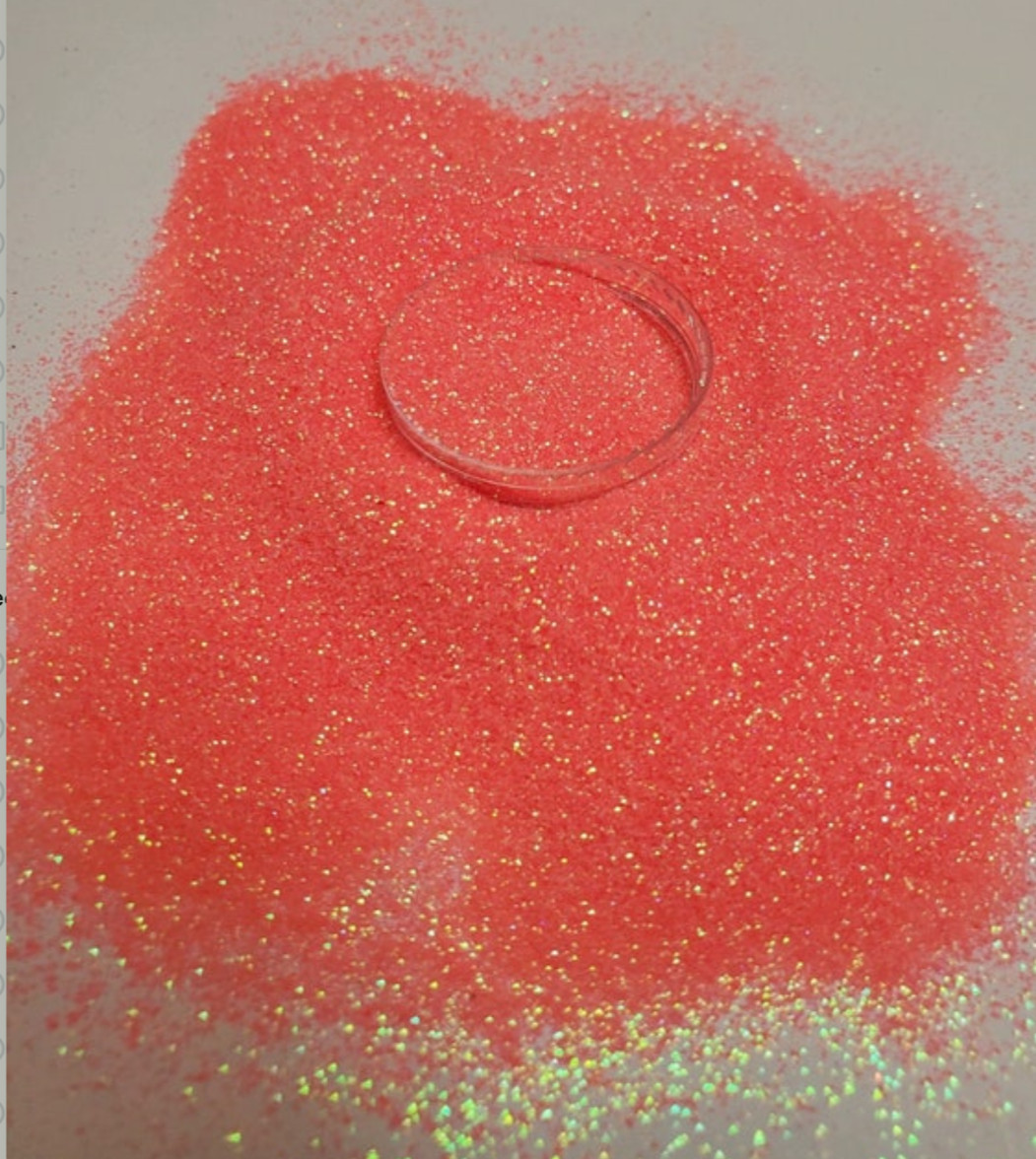 2oz Bright Orange Pink Fluorescent Fine Glitter For Nail Art, Make Up, Body Art