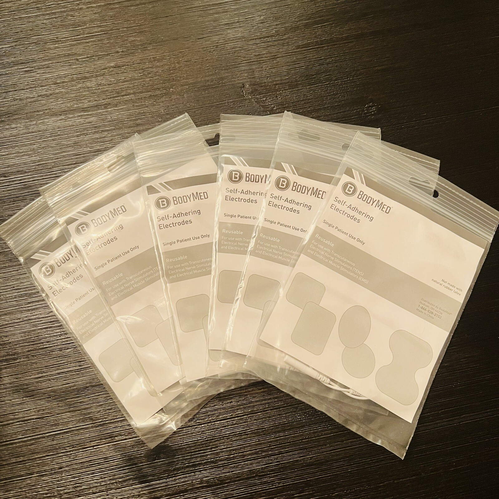 [NEW] BodyMed 2.00" Square Carbon Film Cloth Electrodes 6 Packs Of 4 = 24 Total