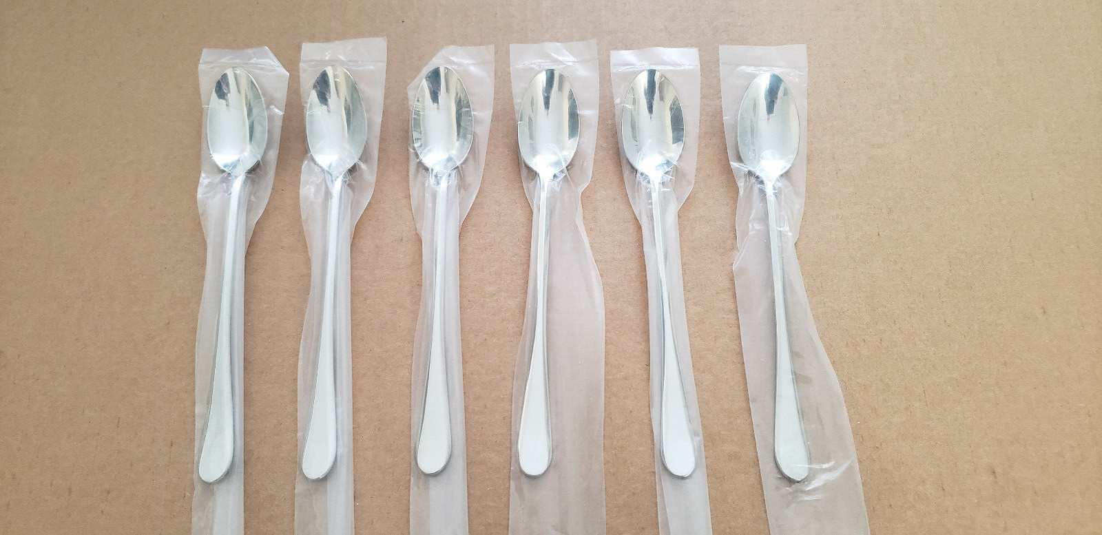 New 6 Reed & Barton Frenchtown 18/10 Stainless Steel Flatware Iced Drink Spoons