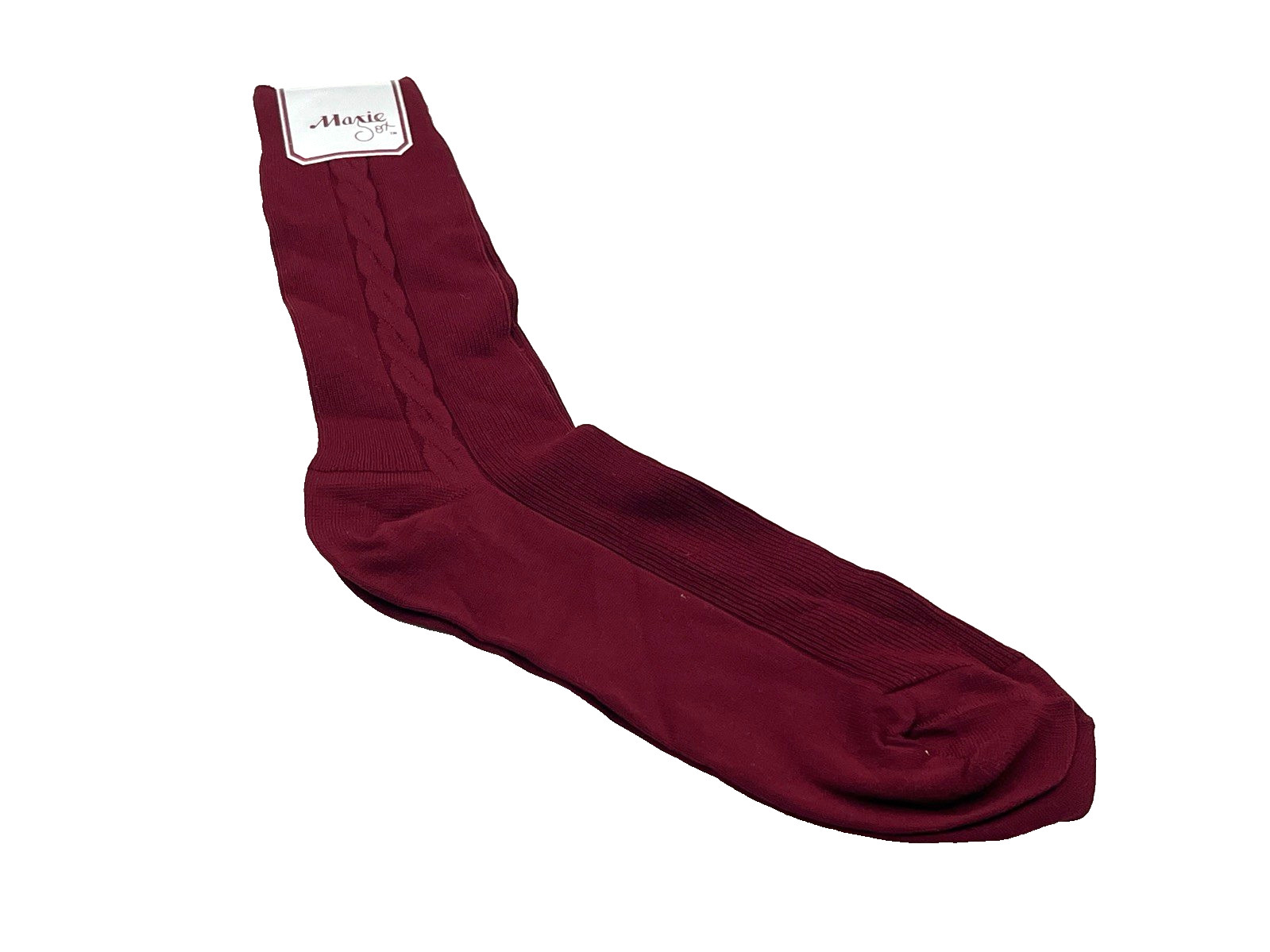 Vintage Maxie Sox Burgundy 3-Ply Mens Dress Socks Nylon NOS Size 10-13 USA