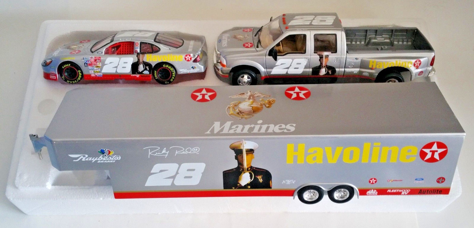 SILVER BROOKFIELD 1/24 RICKY RUDD #28 US MARINES TRIBUTE 3 PIECE SET *1 OF 628*